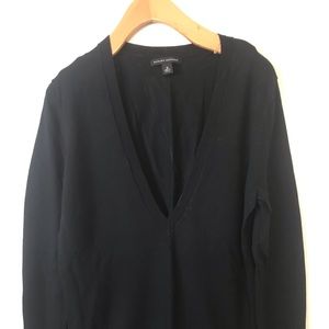 Women’s deep V neck black sweater